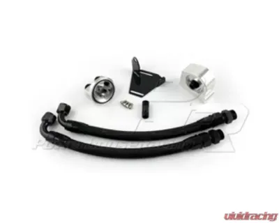 Powerhouse Racing XTM Oil Filter Relocation Kit without Factory Oil Cooler Stainless Braided Hose Toyota 1JZ | 2JZ - PHR 01011029.N.BK